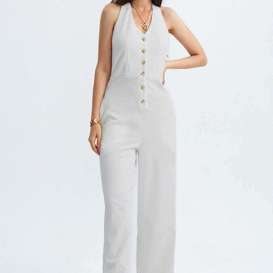 Cherfly V-Neck Halter Jumpsuits
