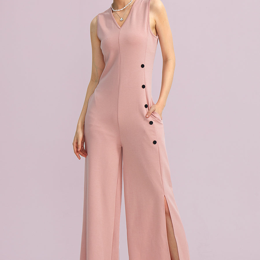 Cherfly V-Neck Elegant Jumpsuits
