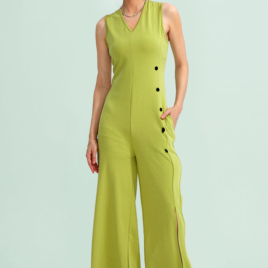 Cherfly V-Neck Elegant Jumpsuits