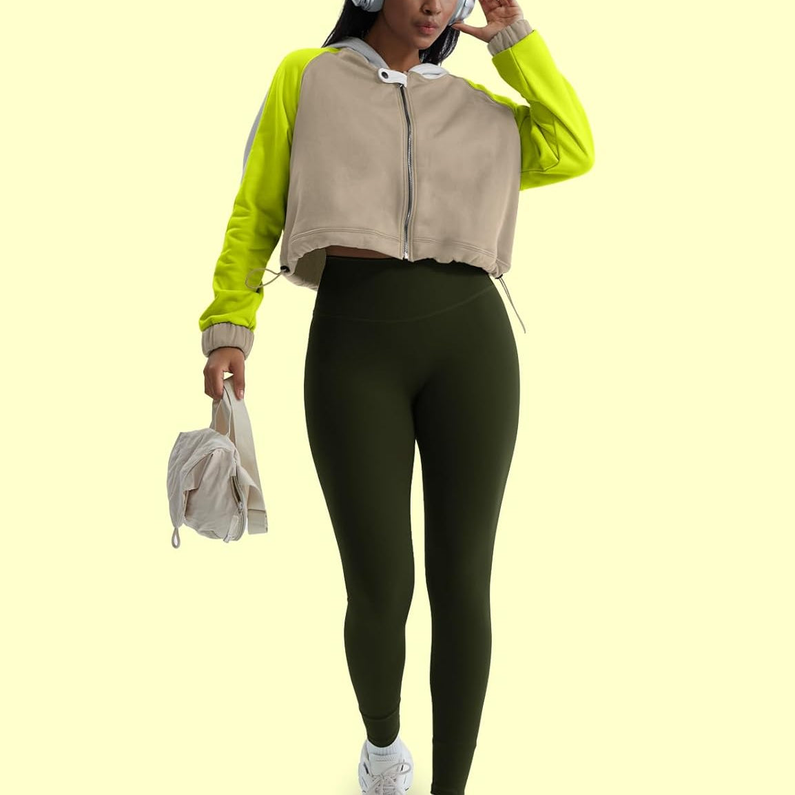 CHERFLY Women's Zip Up Hoodies 2025 Cropped Jackets Casual Spring Outfits