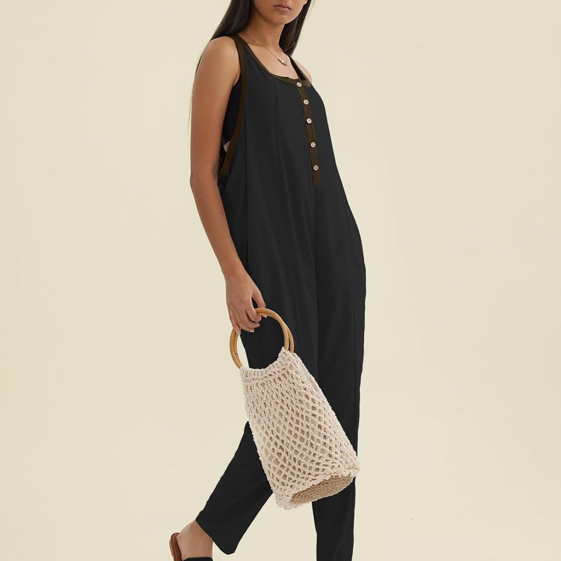 CHERFLY Jumpsuits for Women Summer Casual Baggy Overalls Button Up Outfits 2025