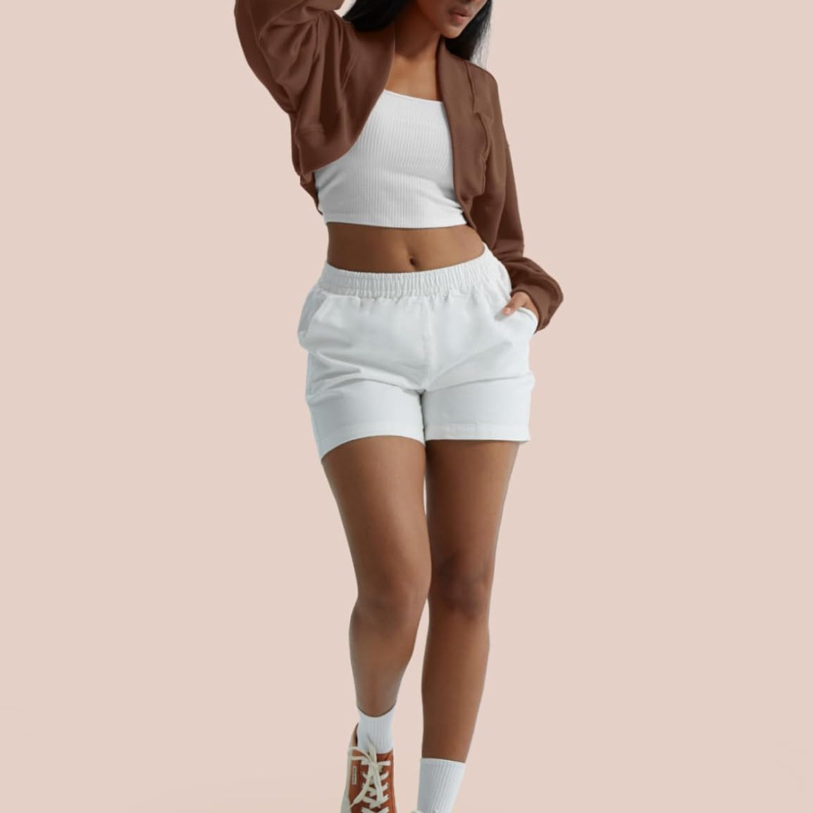 CHERFLY Womens Bolero Shrug Cardigan Cropped 2024 Fall Open Front Batwing Long Sleeve Casual Y2k Spring Workout Sports Jacket