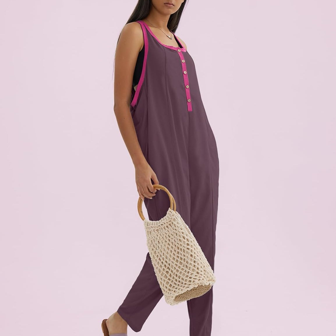 CHERFLY Jumpsuits for Women Summer Casual Baggy Overalls Button Up Outfits 2025